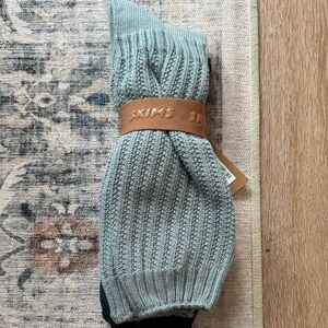 SKIMS Ribbed Knit Slouch Socks in Spruce and Vapor 2 pack